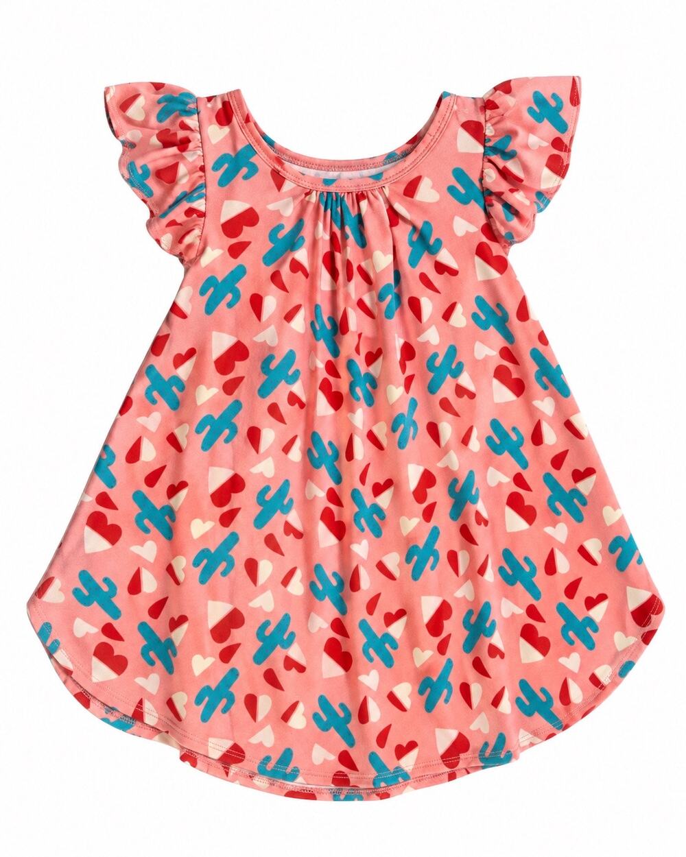Dot Dot Smile Girls' Cactus Heart Swing Dress 2T